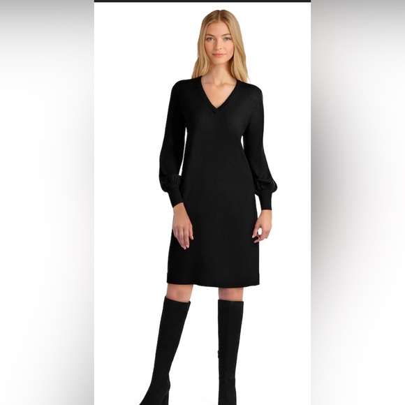 Isaac Mizrahi New York Black Long Sleeve Sweater Dress Small - Picture 1 of 8